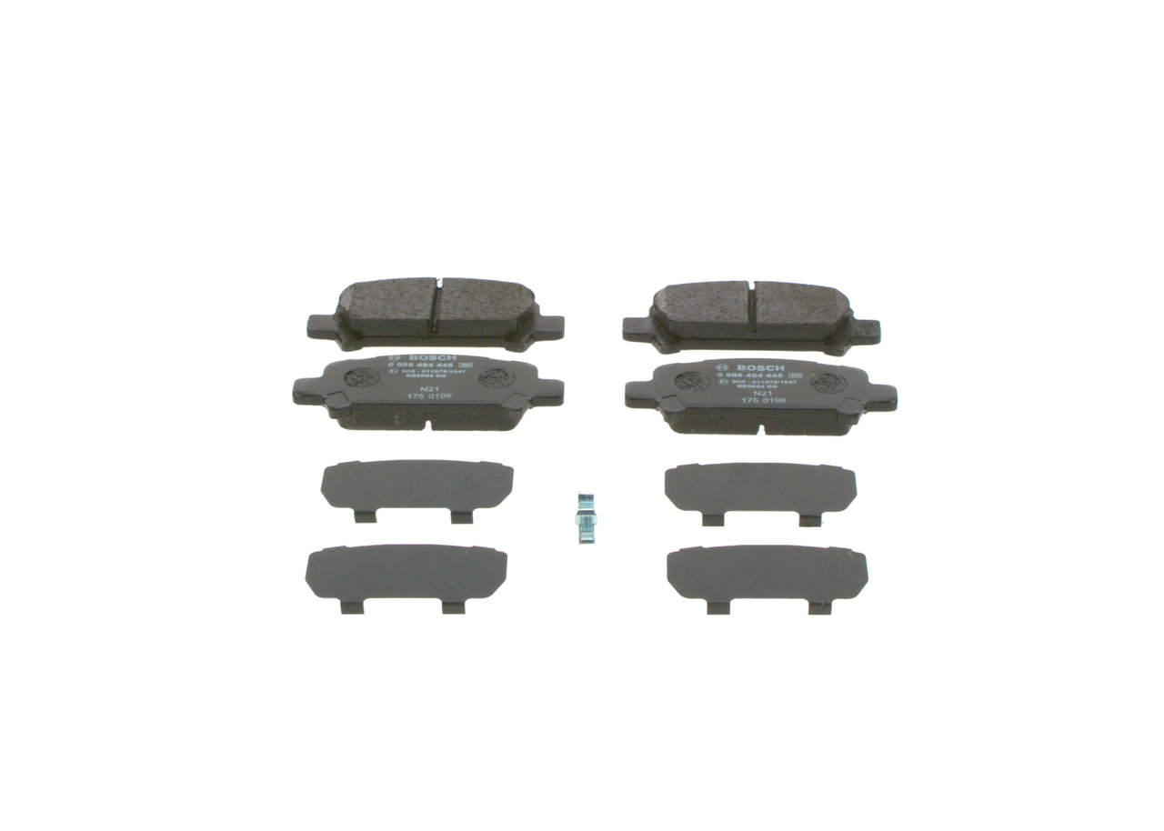 OEM 26696FG000 BOSCH Kit pastiglie freni 0 986 494 445 per NISSAN, MITSUBISHI, SUBARU
