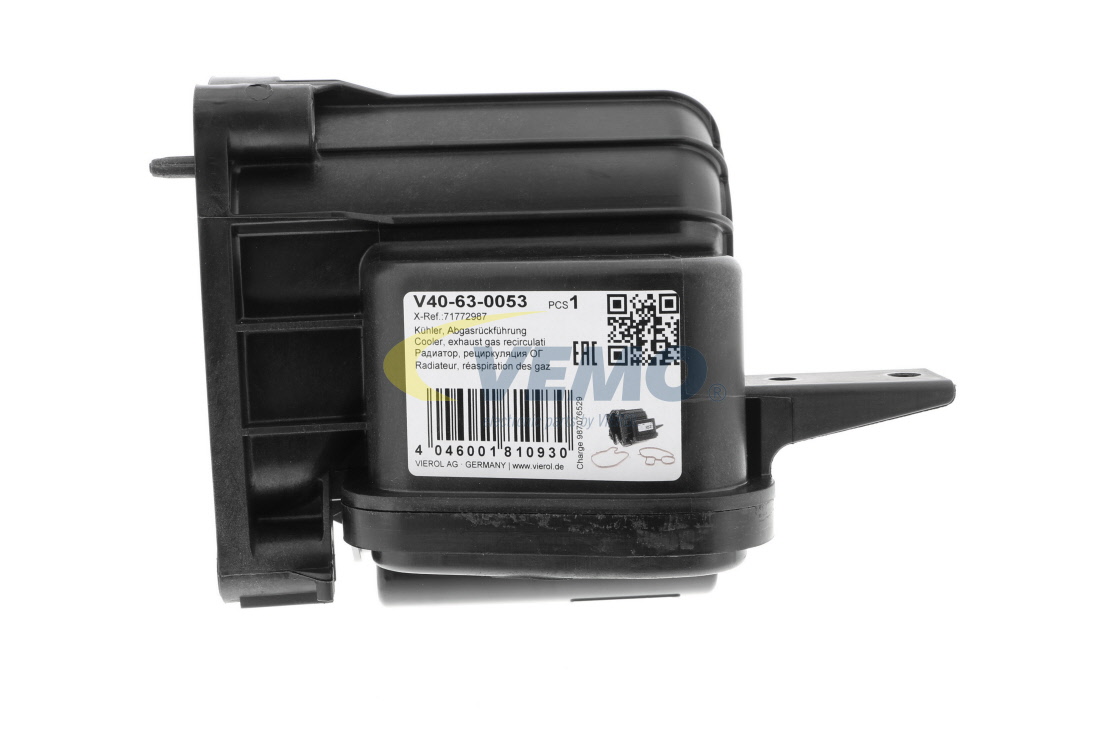 EGR-koeler (V40-63-0053) van VEMO Voor FIAT DOBLO Open laadbak/ Chassis (263) 1.6 D Multijet (66 KW / 90 PK / Van 2010)