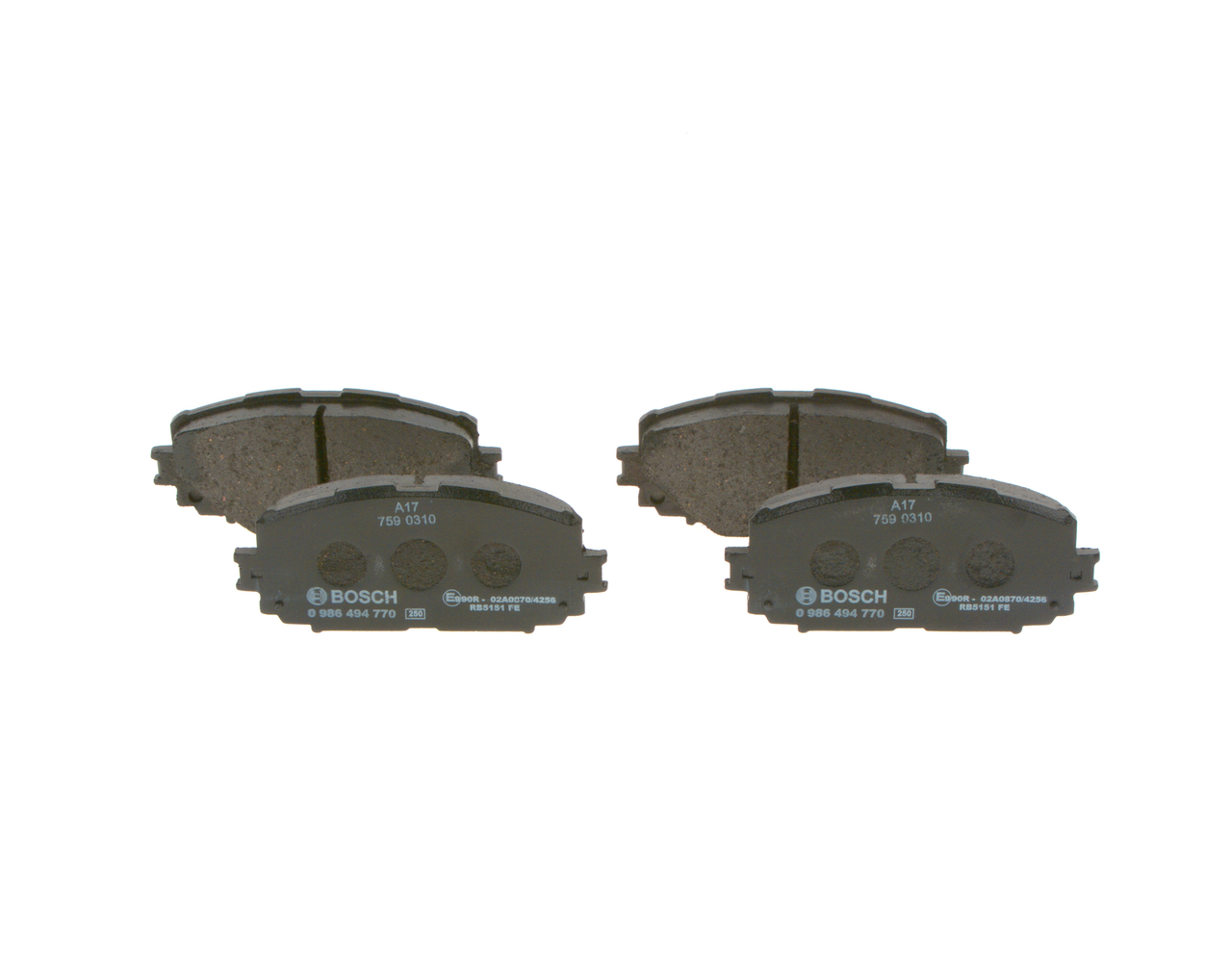 RACTIS Bromsbelägg 0 986 494 770 BOSCH