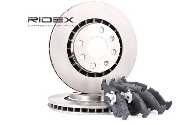 RIDEX Kit de discos de freno y pastillas (3405B0154) para OPEL Astra F Caravan (T92) 1.7 D (F35, M35) (42 KW / 57 CV / de 1991)