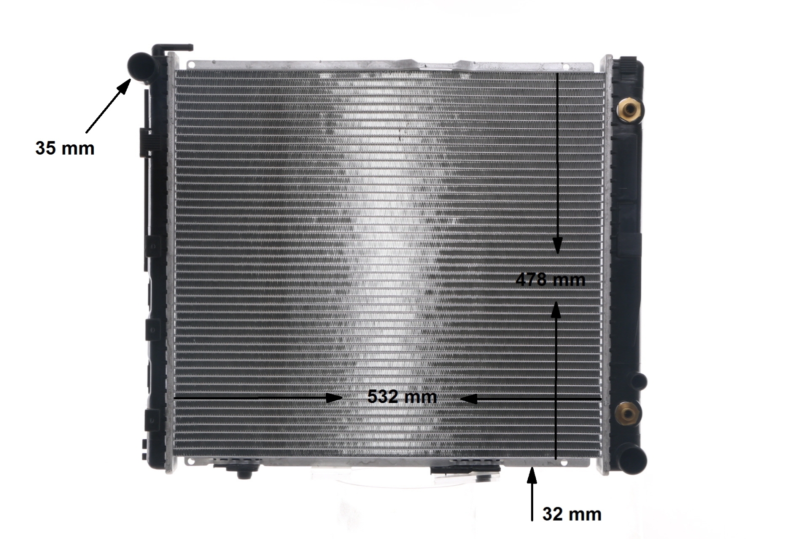OEM A1245002002 MAHLE ORIGINAL Jäähdytin, moottorin jäähdytys CR 293 000S varten MERCEDES-BENZ