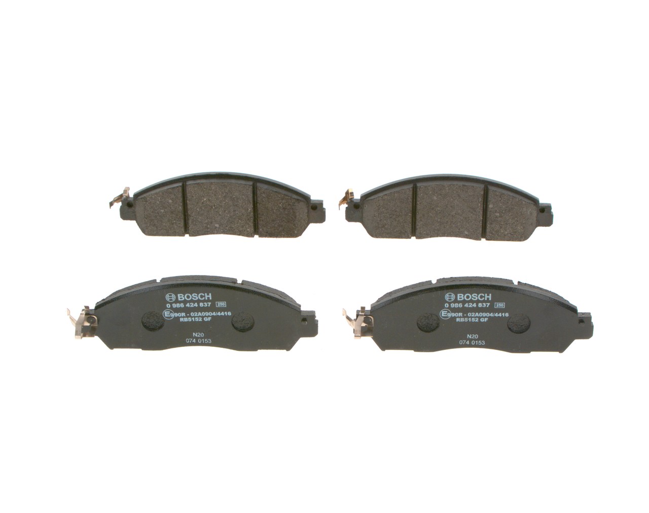 OEM D10604KH0C BOSCH Remblokken 0 986 424 837 voor RENAULT, NISSAN