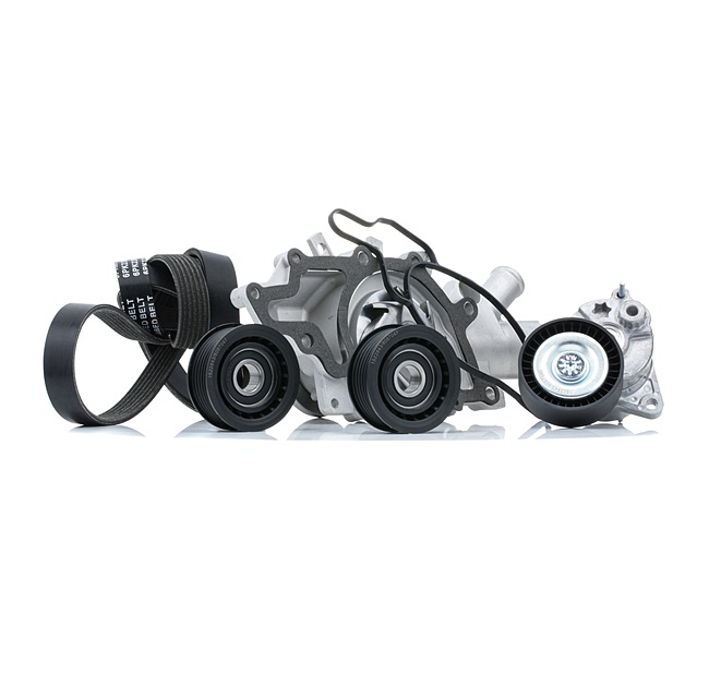 Waterpomp + Multi V-riemset (4172P0056) van RIDEX Voor MERCEDES-BENZ SPRINTER 2-t Open laadbak/ Chassis (901, 902) 208 CDI (901.611, 901.612, 901.621, 902.611, 902.612,... (60 KW / 82 PK / Van 2000)