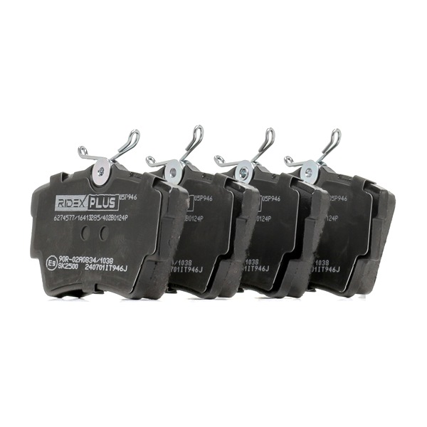 Remblokken (402B0124P) van RIDEX PLUS Voor RENAULT TRAFIC III Open laadbak/ Chassis (EG_) 2.0 dCi 150 (EGMU) (110 KW / 150 PK / Van 2021)