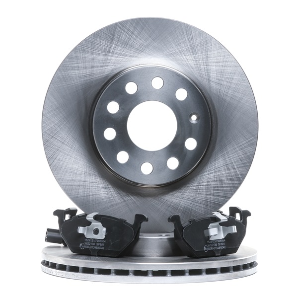 RIDEX Kit de discos de freno y pastillas (3405B1174) para VW Golf V Variant (1K5) 2.0 TFSI (147 KW / 200 CV / de 2007)