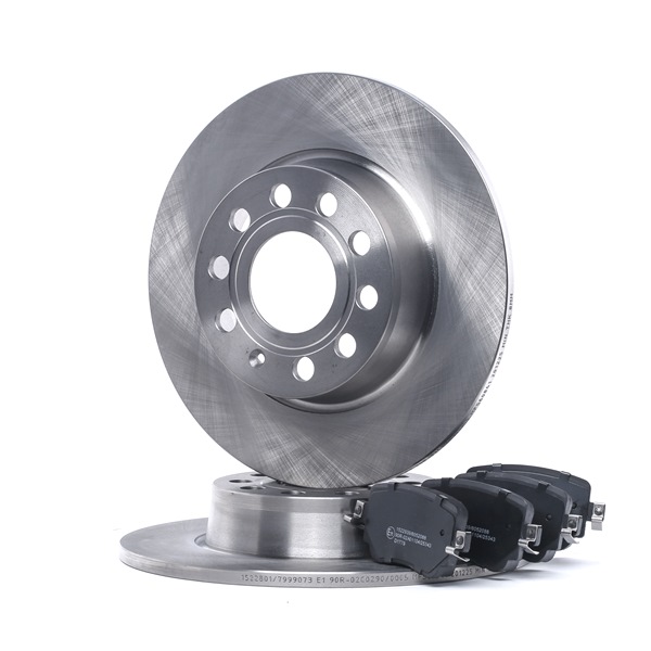 RIDEX Kit de discos de freno y pastillas (3405B1431) para SKODA Octavia III Combi (5E5) 1.6 TDI 4x4 (77 KW / 105 CV / de 2012)