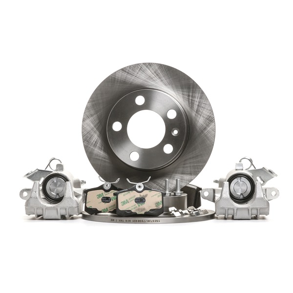 RIDEX Kit de discos de freno y pastillas (3405B1680) para VW New Beetle Hatchback (9C1, 1C1) 1.6 (75 KW / 102 CV / de 2000)
