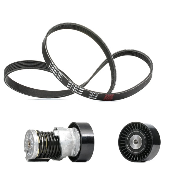 OEM 03G145276 RIDEX PLUS V-Ribbed Belt Set 542R0057P for VW, AUDI, SKODA, SEAT, CHRYSLER