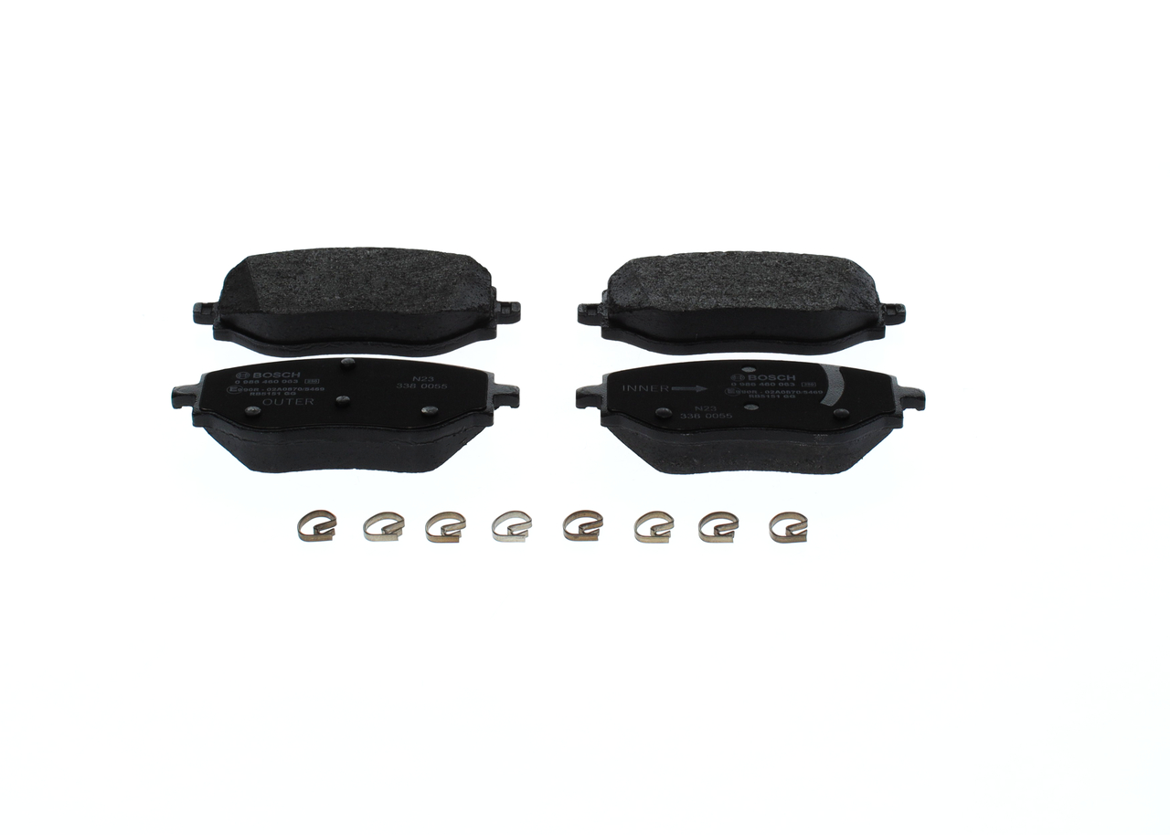 BOSCH Bremsbeläge (0 986 460 063) für MITSUBISHI Colt VII (VB) 1.0 MPi (VBXG0) (49 KW / 67 PS / ab 2023)