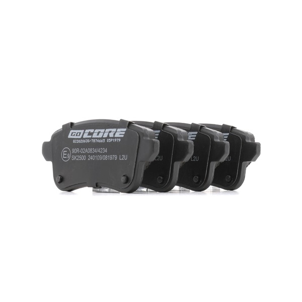 goCORE Bremsbeläge (GCD020630) für MITSUBISHI Colt VII (VB) 1.0 MPi (VBXG0) (67 KW / 91 PS / ab 2023)