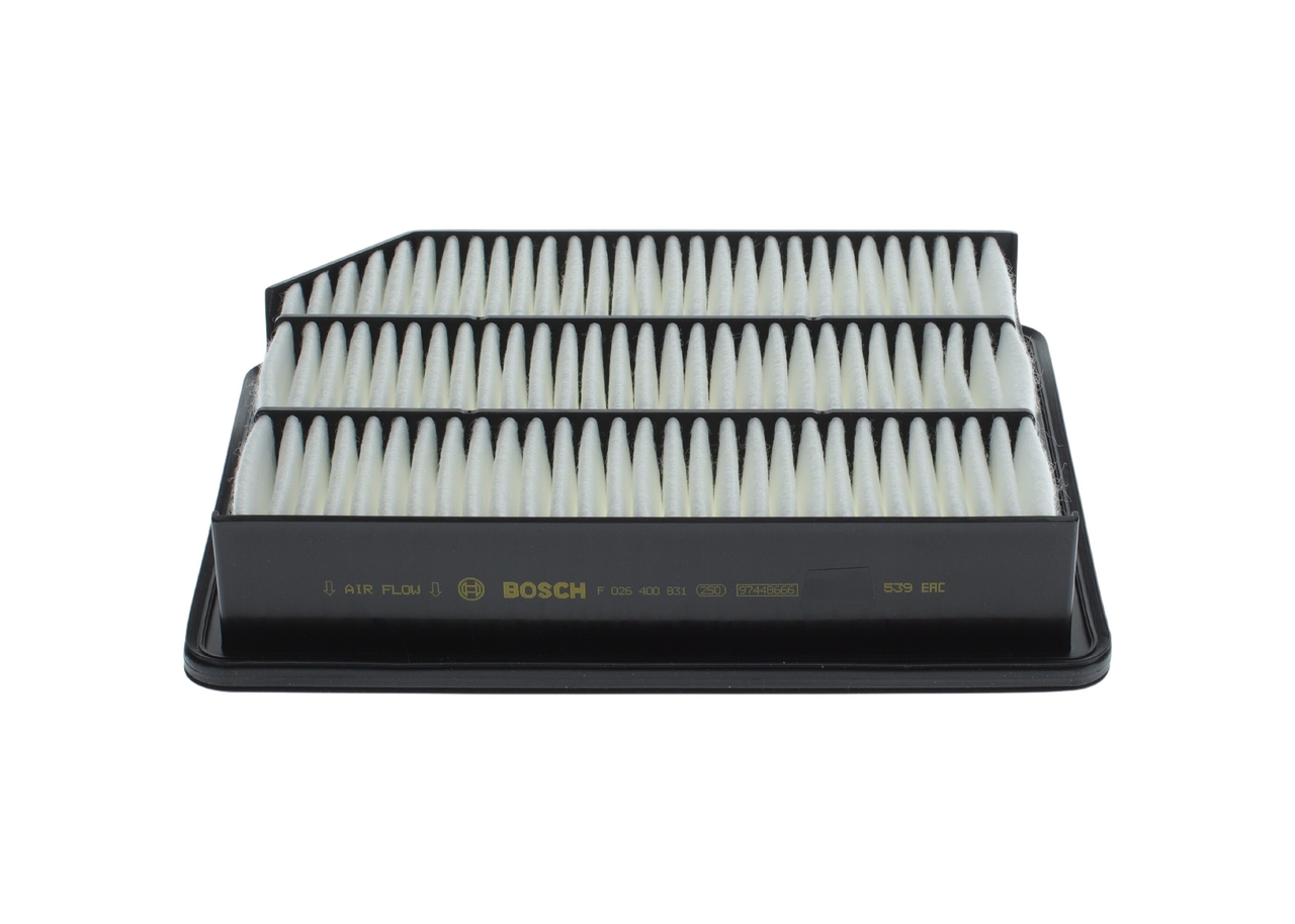 Luftfilter (F 026 400 831) fra BOSCH for SSANGYONG REXTON (Y400) 2.2 Xdi firehjulsddrift (POE) (133 KW / 181 HK / Fra 2017)