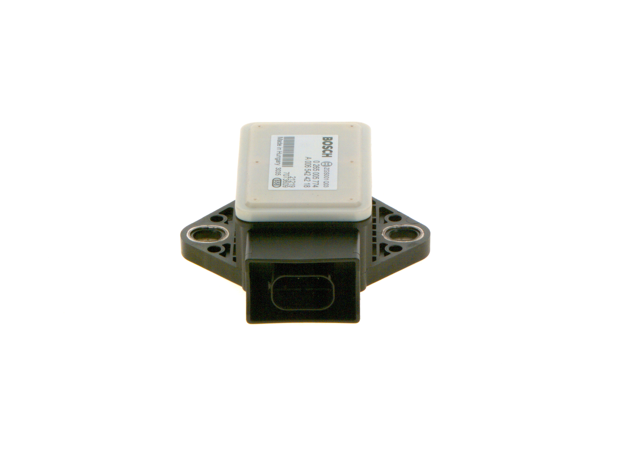 Sensor, langs- / tverrakselerasjon (0 265 005 774) fra BOSCH for MERCEDES-BENZ VITO Buss (W639) 126 (639.701, 639.703, 639.705) (190 KW / 258 HK / Fra 2007)