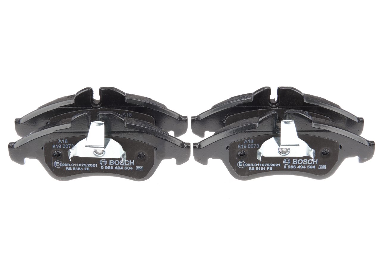 OEM 2D0698151 BOSCH Bremseklodser 0 986 494 504 med VW, MERCEDES-BENZ, AUDI, SKODA, SEAT