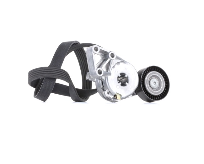 GATES Juego de correas trapeciales poli V (K046PK1043) para VW Passat B6 Sedán (3C2) 1.6 (75 KW / 102 CV / de 2005)