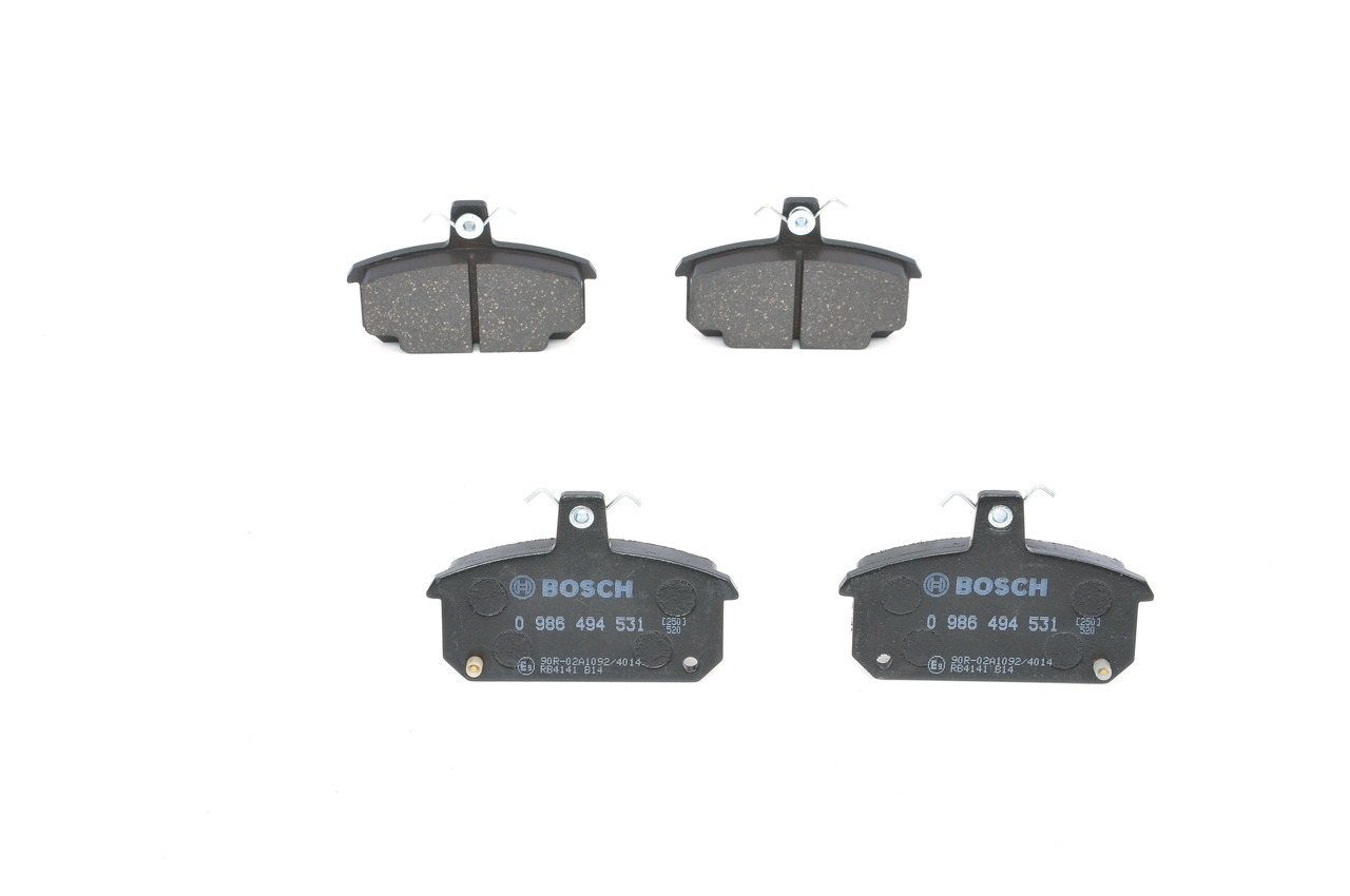 BOSCH Brake pad set (0 986 494 531) for RENAULT 12 Variable (117_) 1.3 (50 KW / 68 HP / from 1982)
