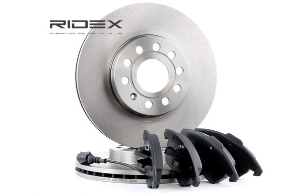 OEM 1K0615301K RIDEX Brake discs and pads set 3405B0010 for VW, AUDI, FORD, SKODA, SEAT