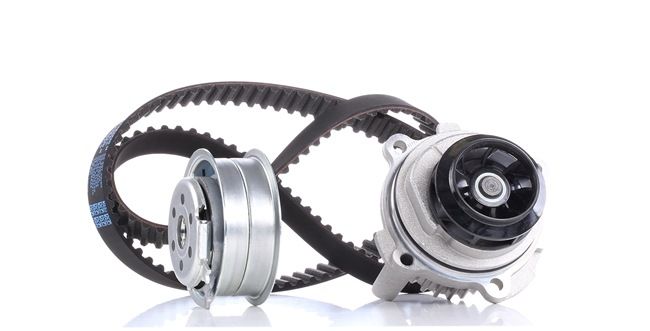 DOLZ Bomba de agua + kit de correa de distribución (KD050) para VW Passat B6 Sedán (3C2) 1.6 (75 KW / 102 CV / de 2005)