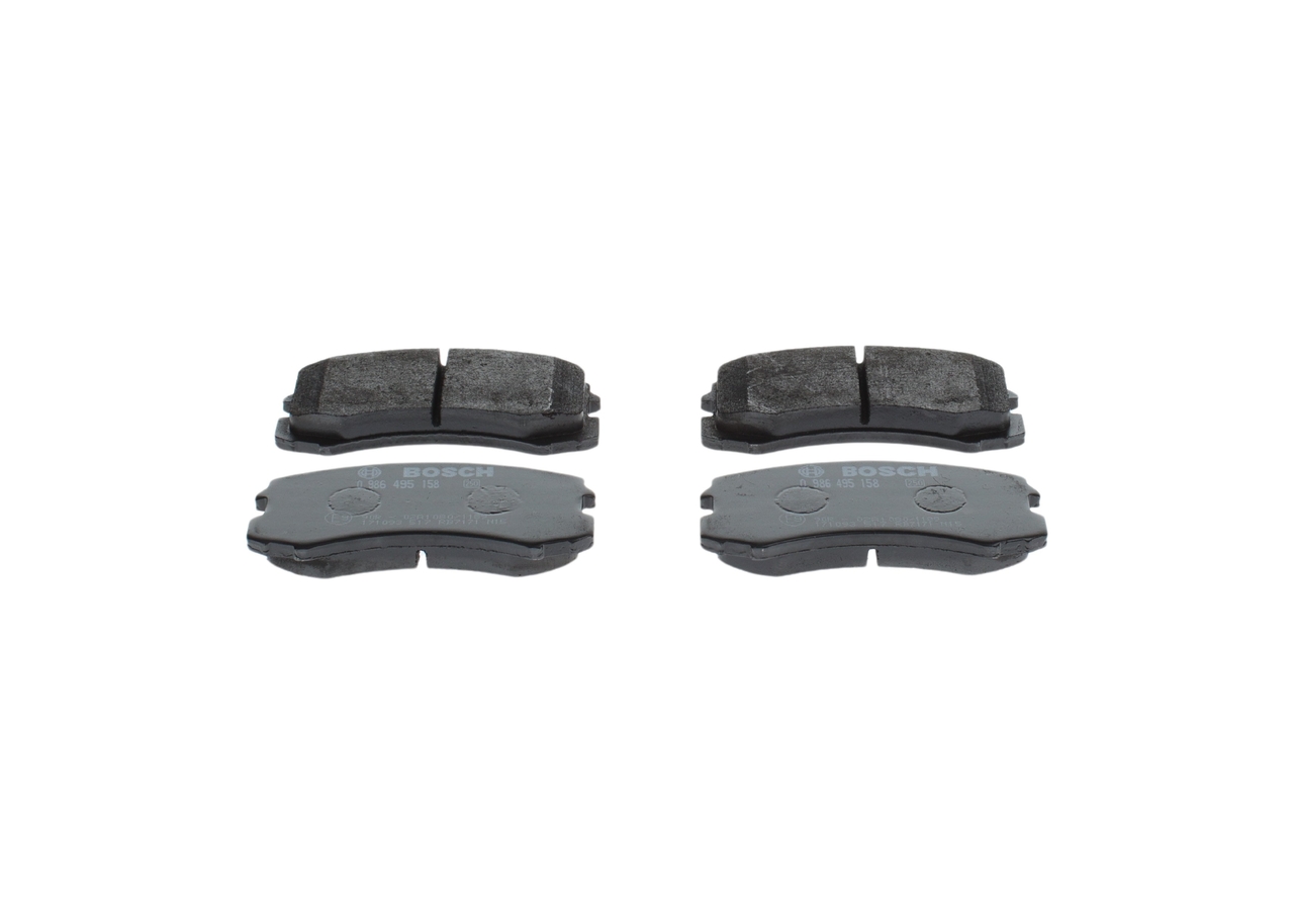 BOSCH Bremsbeläge (0 986 495 158) für MITSUBISHI Lancer VI Limousine (CJ_, CP_) 1.5 (74 KW / 101 PS / ab 2000)