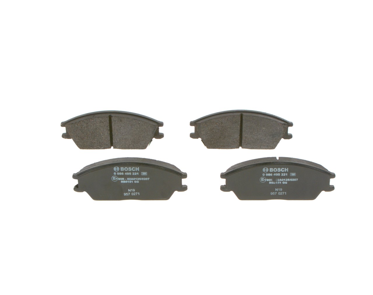 OEM 5810124B00 BOSCH Kit pastiglie freni 0 986 495 221 per HYUNDAI, KIA, MITSUBISHI, HONDA, SUBARU