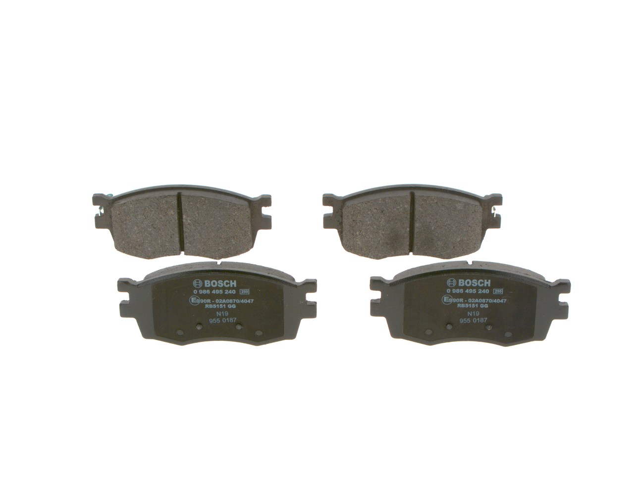 OEM 581011JA10 BOSCH Brake pad set 0 986 495 240 for HONDA, CITROЁN, HYUNDAI, KIA, GENESIS