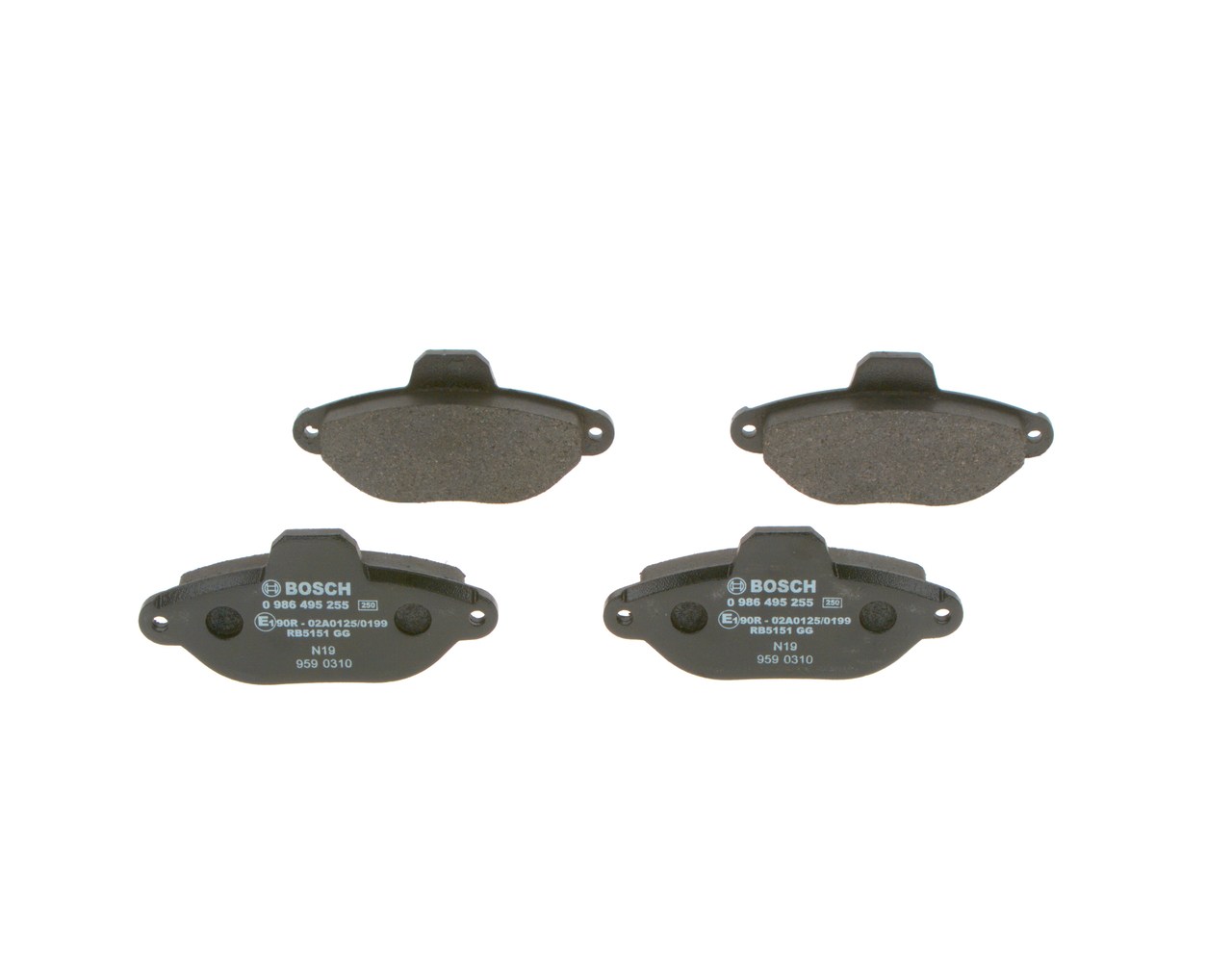 OEM 77362267 BOSCH Jarrupalat, levyjarru 0 986 495 255 varten FIAT, CHRYSLER, ALFA ROMEO, LANCIA, FERRARI