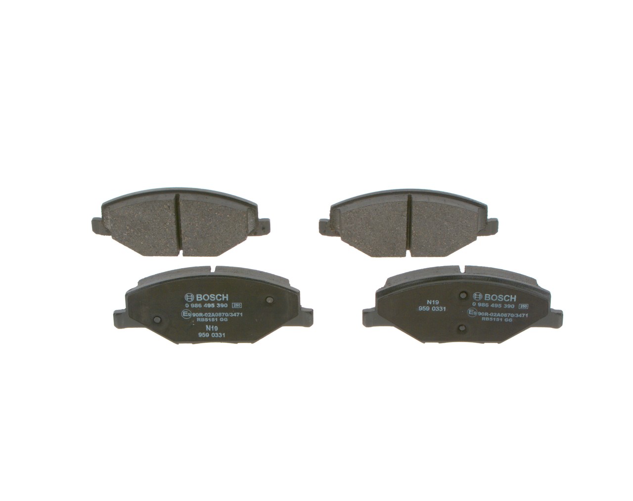 OEM JZW698151AK BOSCH Jarrupalat, levyjarru 0 986 495 390 varten VW, AUDI, SKODA, SEAT
