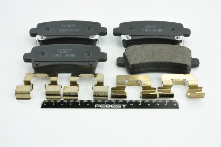 OEM 39021483 FEBEST Brake pad set 1801-INSR for VAUXHALL, PEUGEOT, CITROЁN, OPEL, CHEVROLET
