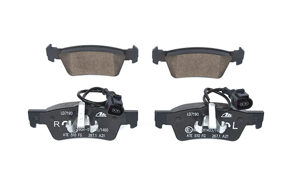 OEM 7L6698451C ATE Bremseklodser 13.0470-7190.2 med VW, AUDI, SKODA, SEAT, PORSCHE
