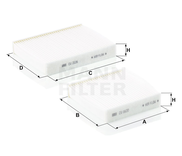 OEM 1609428180 MANN-FILTER  Innenraumfilter CU 21 000-2 für VW, BMW, OPEL, FORD, PEUGEOT