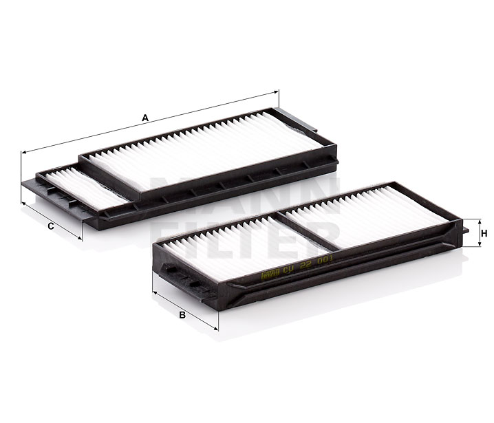 5 Kupéfilter CU 22 001-2 MANN-FILTER
