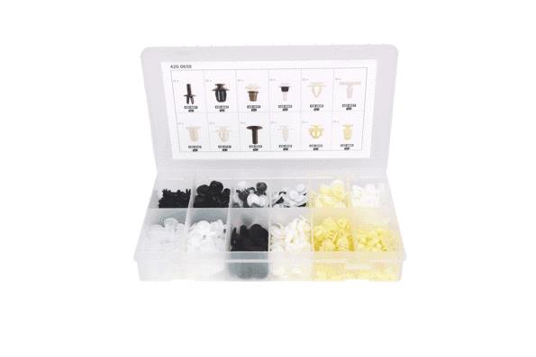 KS TOOLS Kit de clip de fixation, carrosserie (420.0650) pour RENAULT Twingo II 3 portes (CN0) 1.5 dCi (CN0U) (62 KW / 84 CH / de 2008)
